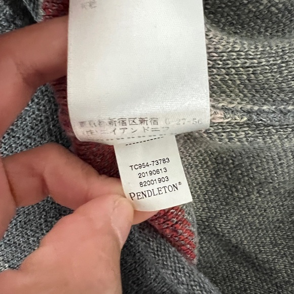 Pendleton Striped Hoodie Cotton Sweater - Picture 11 of 12